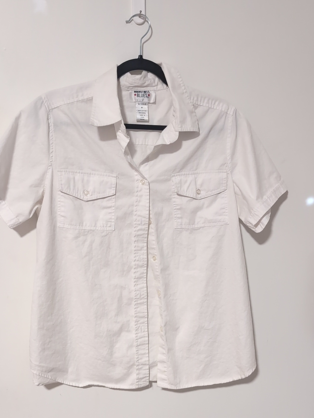 Main Street Blues Short-Sleeve White Utility Shirt